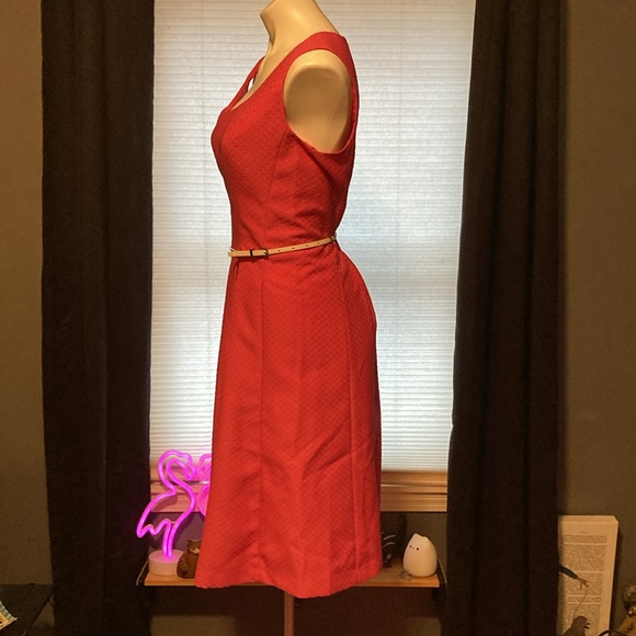 Evan Picone embroidered diamond pattern box pleated dress in petal pink size 10 - Picture 3 of 6